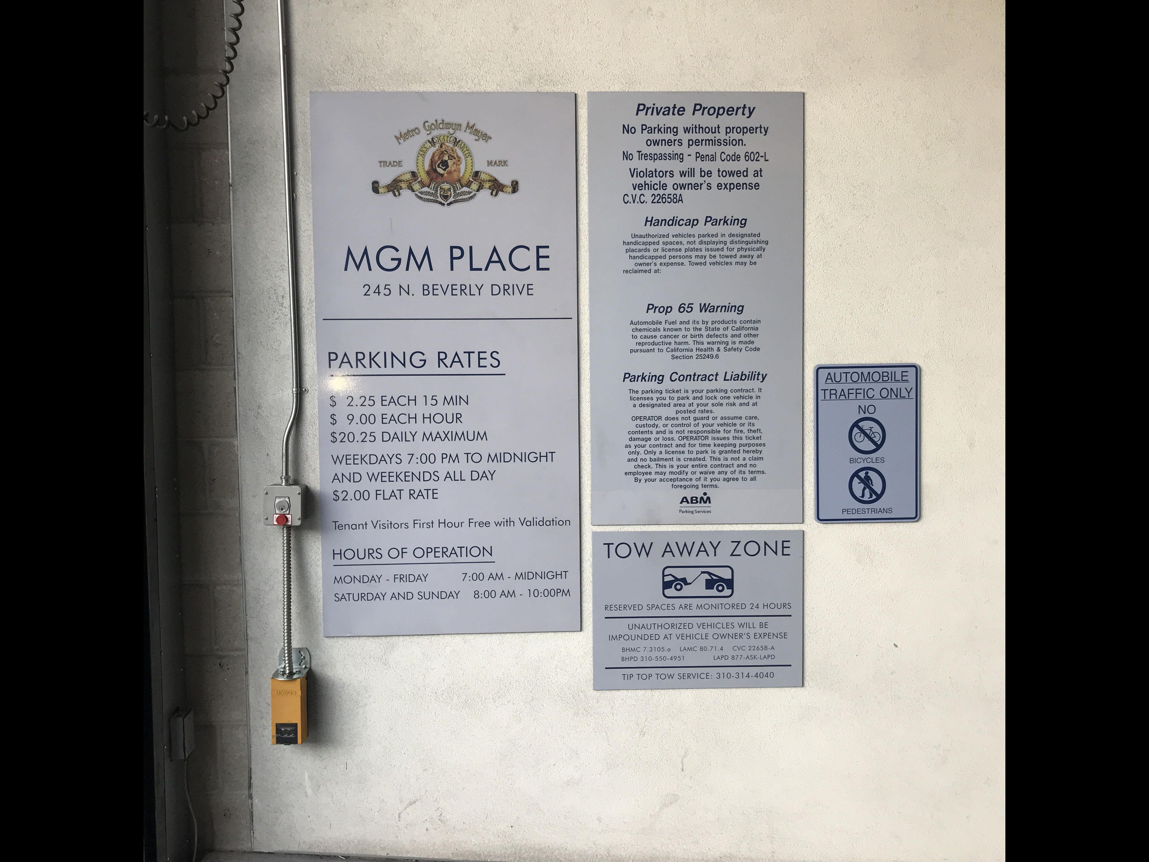 mgm casino parking rate