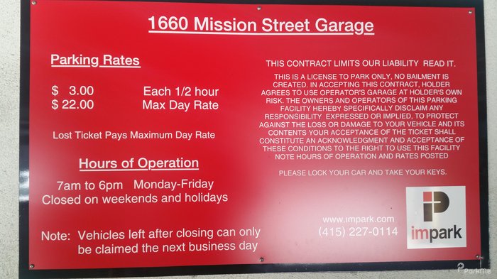 1660 Mission Street Garage Parking In San Francisco Parkme