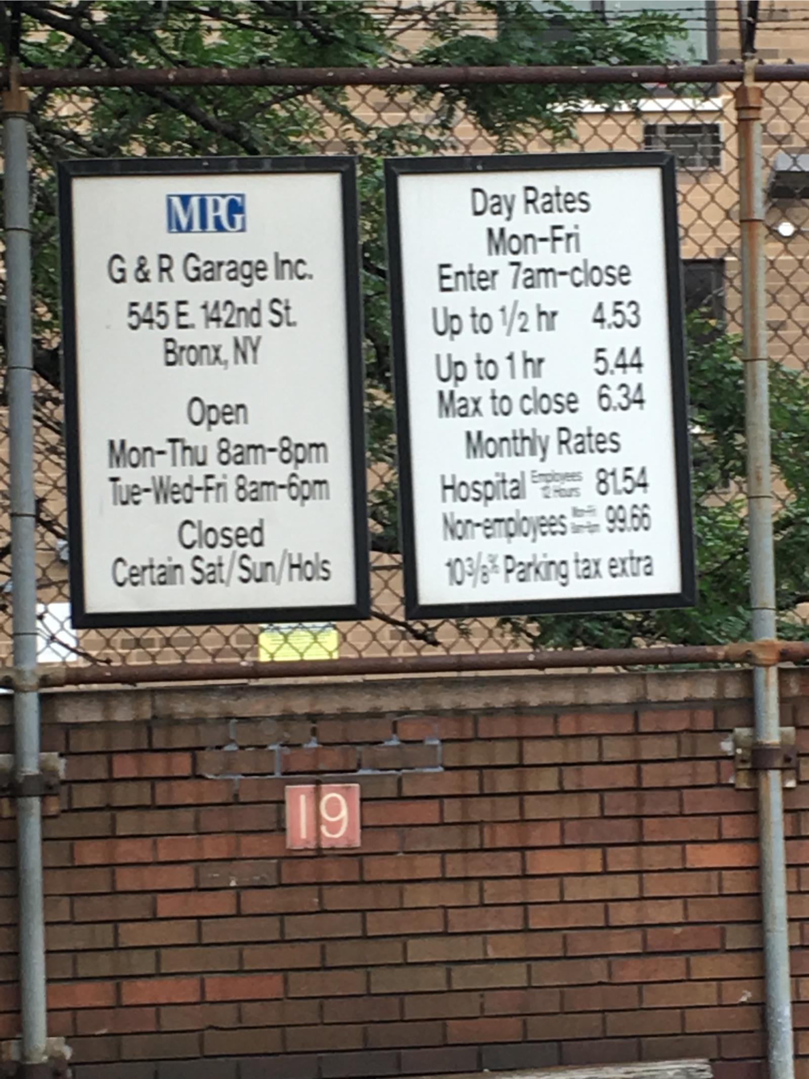 G & R Garage Parking in The Bronx ParkMe