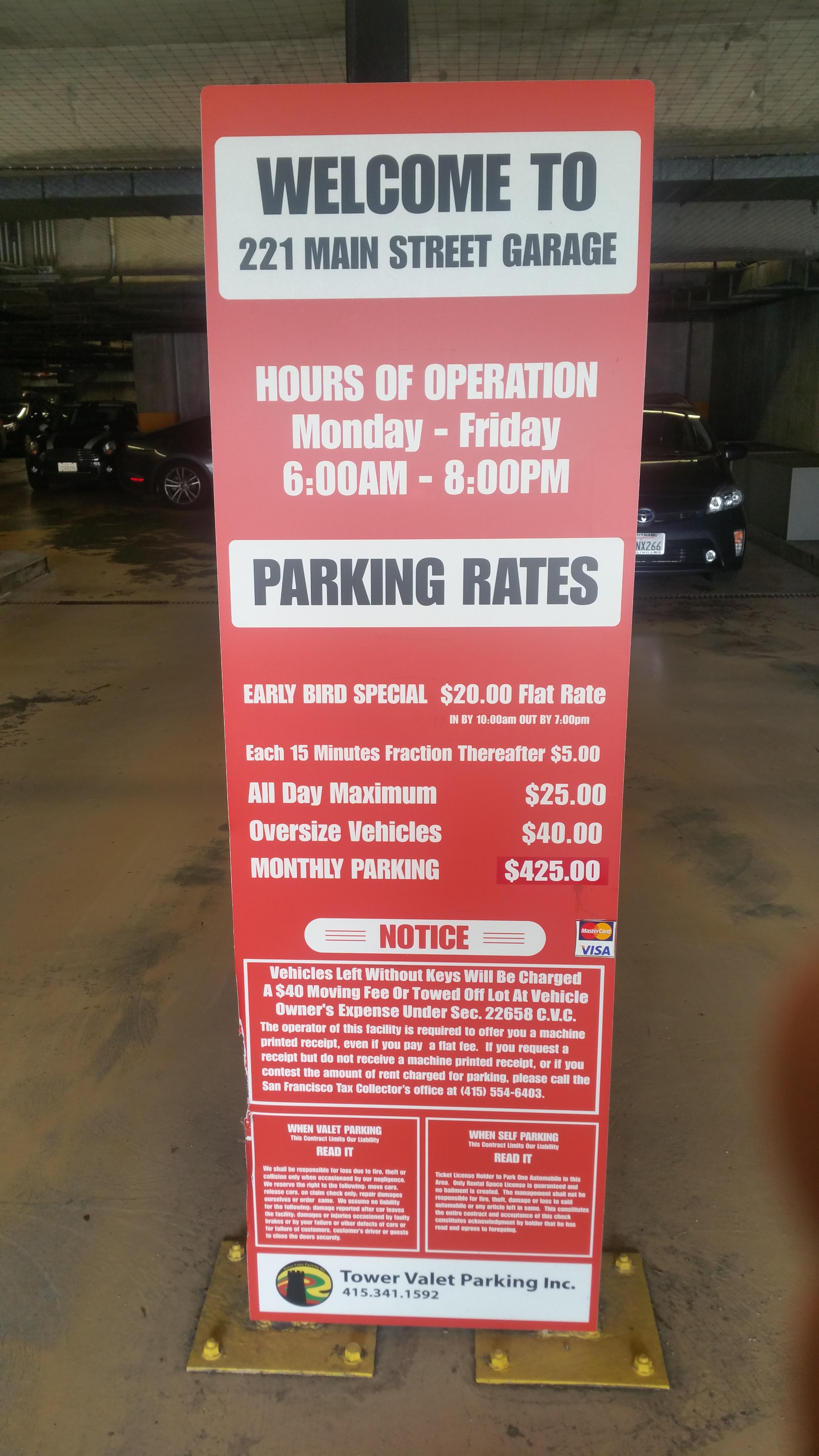 221 Main Public Parking Garage Parking in San Francisco ParkMe