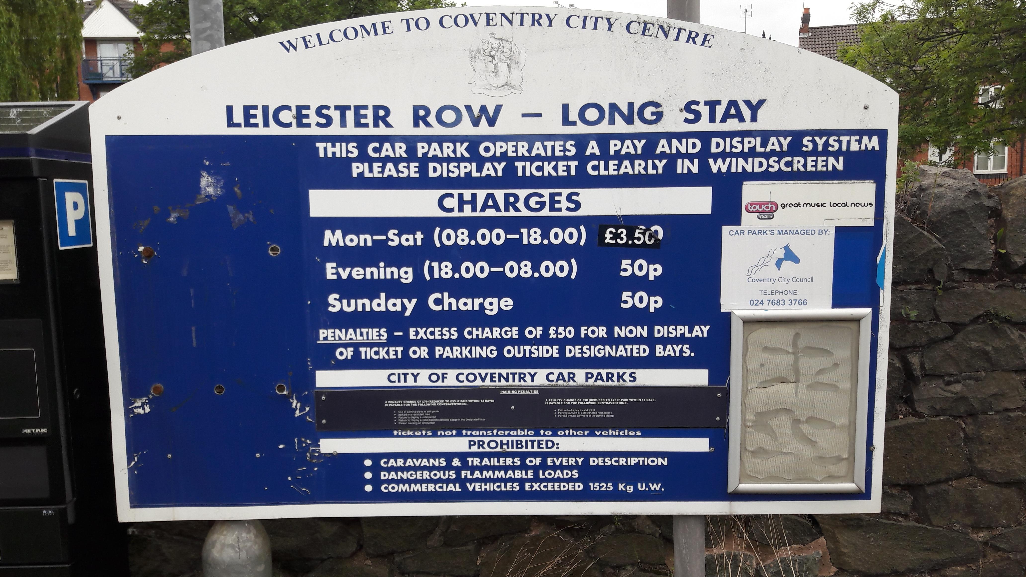 Leicester Row Car Park Parking in Coventry ParkMe