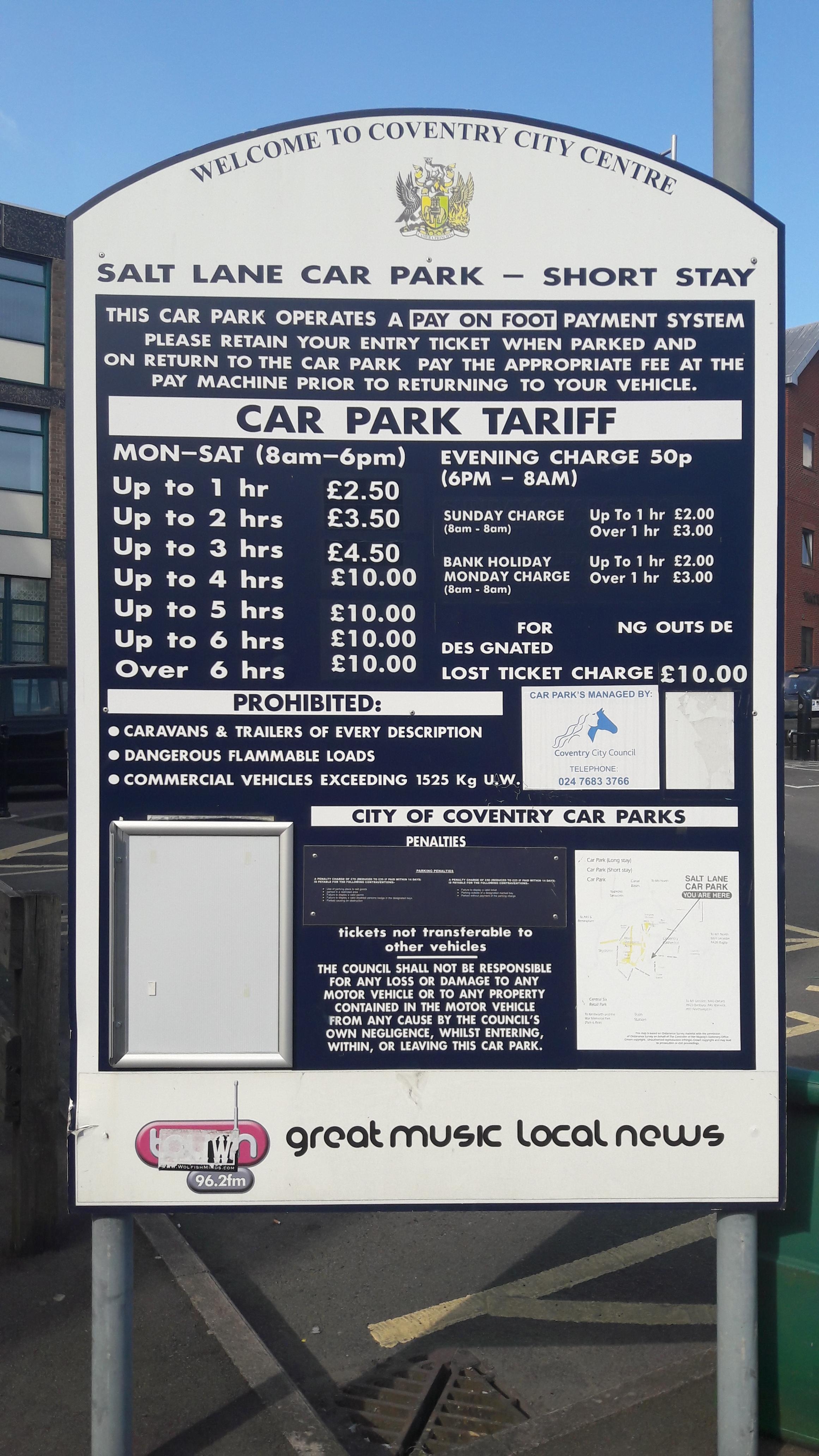 Salt Lane Car Park Parking in Coventry ParkMe