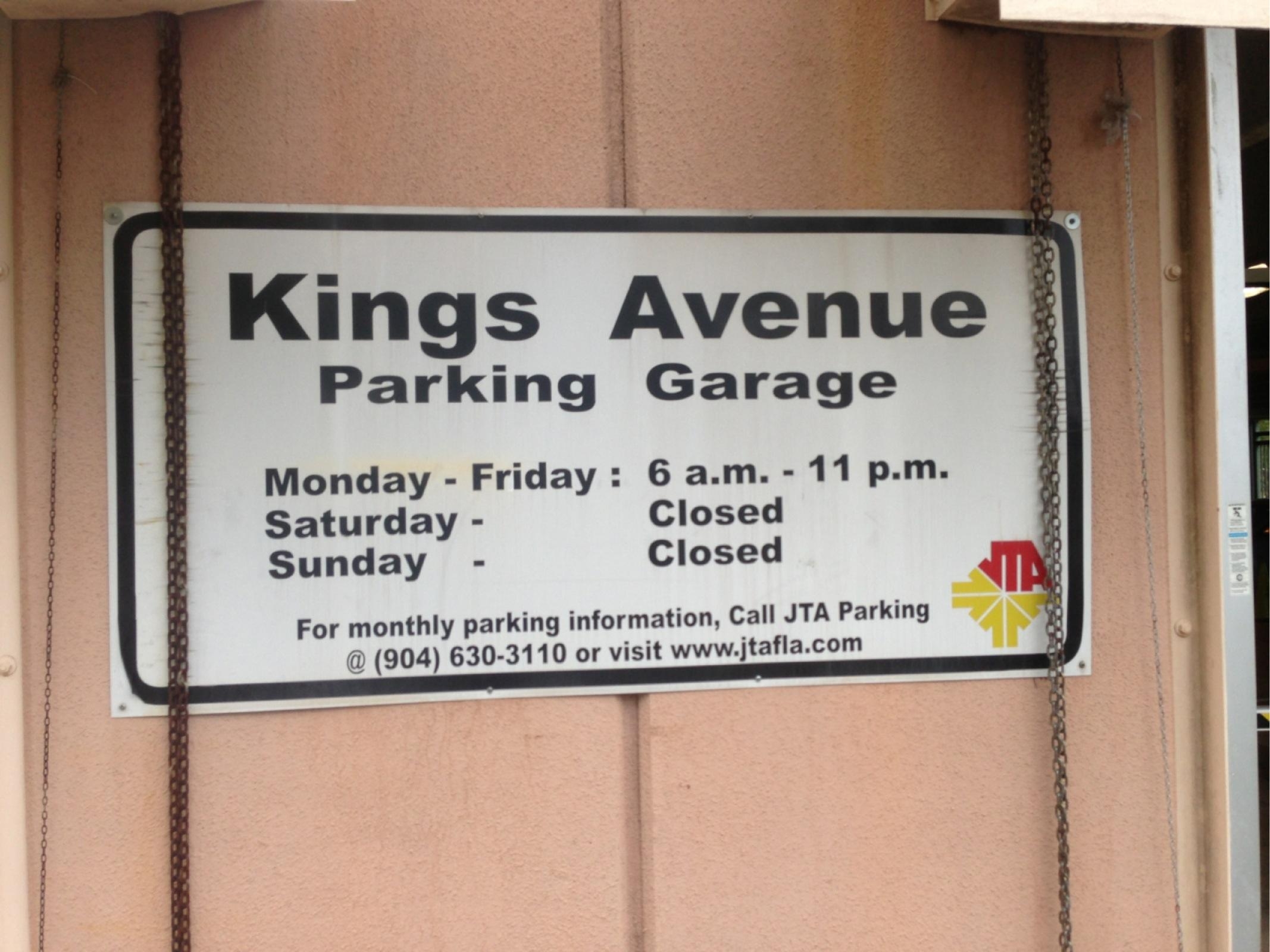 Kings Avenue Garage Parking in Jacksonville ParkMe