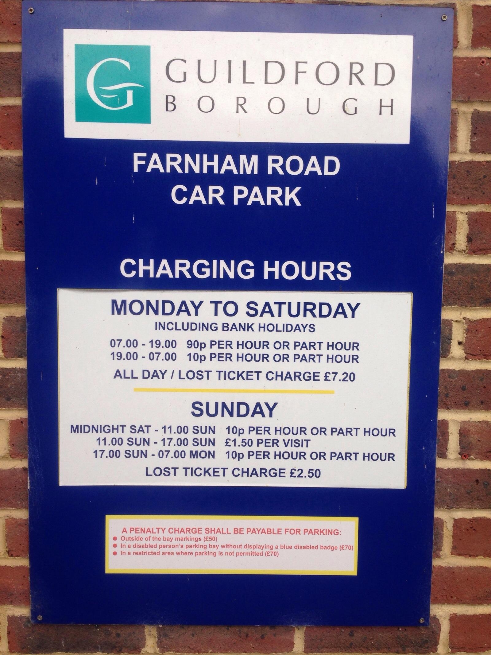 Farnham Road Car park Parking in Guildford ParkMe