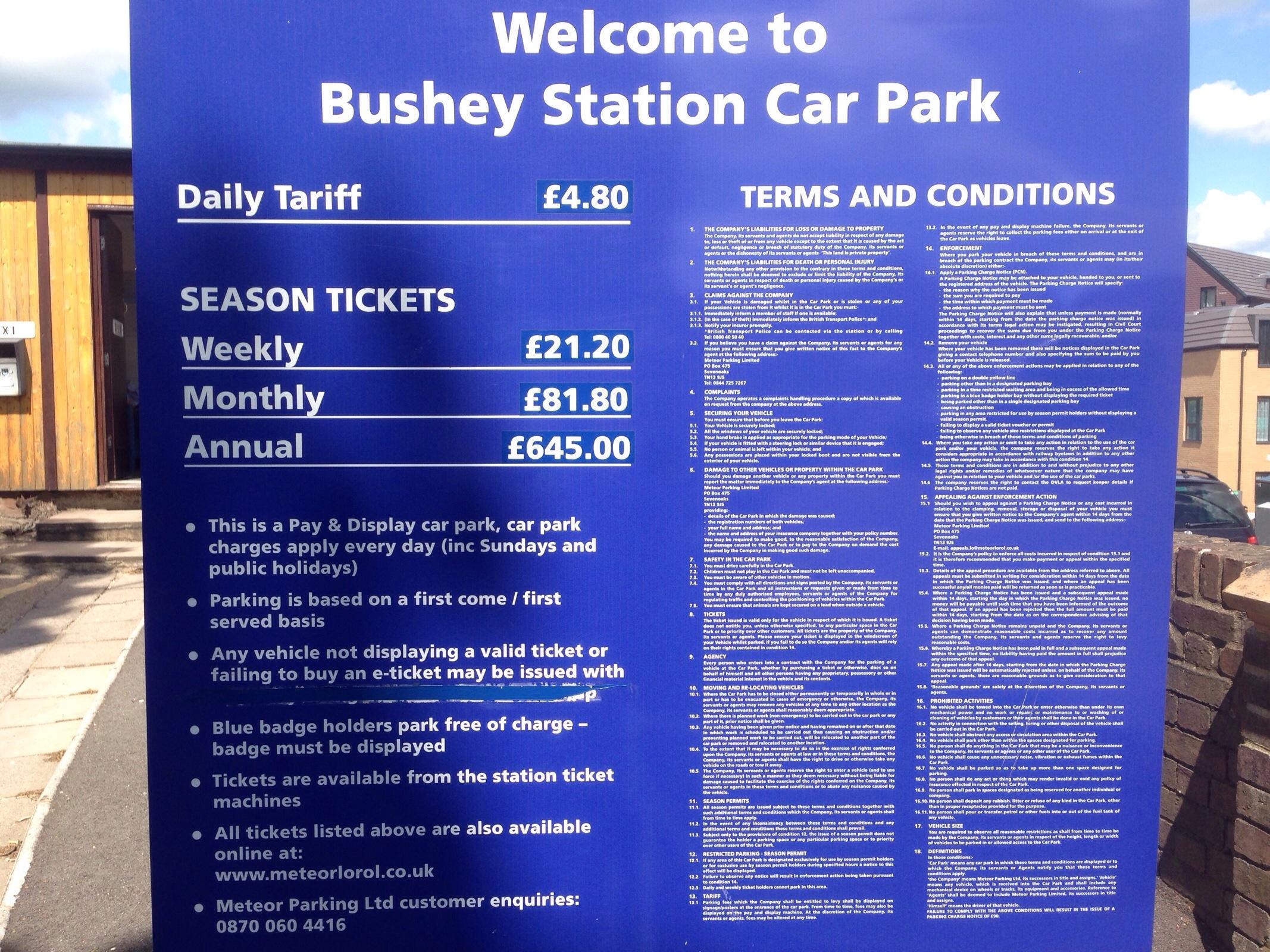 Bushey Station Car Park Parking in Watford ParkMe