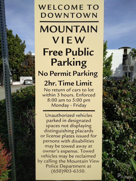 Lot 8 Parking in Mountain View ParkMe