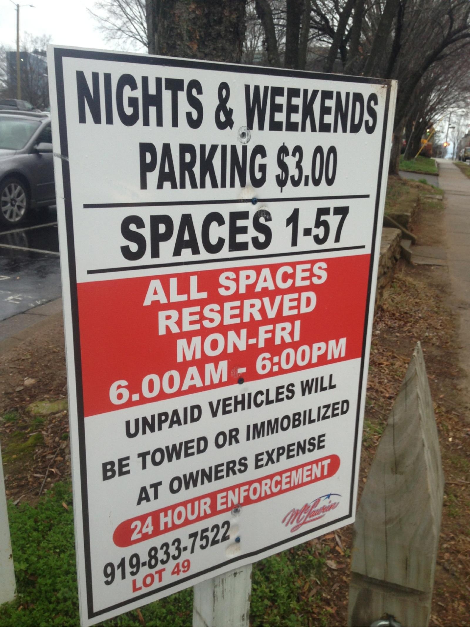 Lot 49 Parking in Raleigh ParkMe