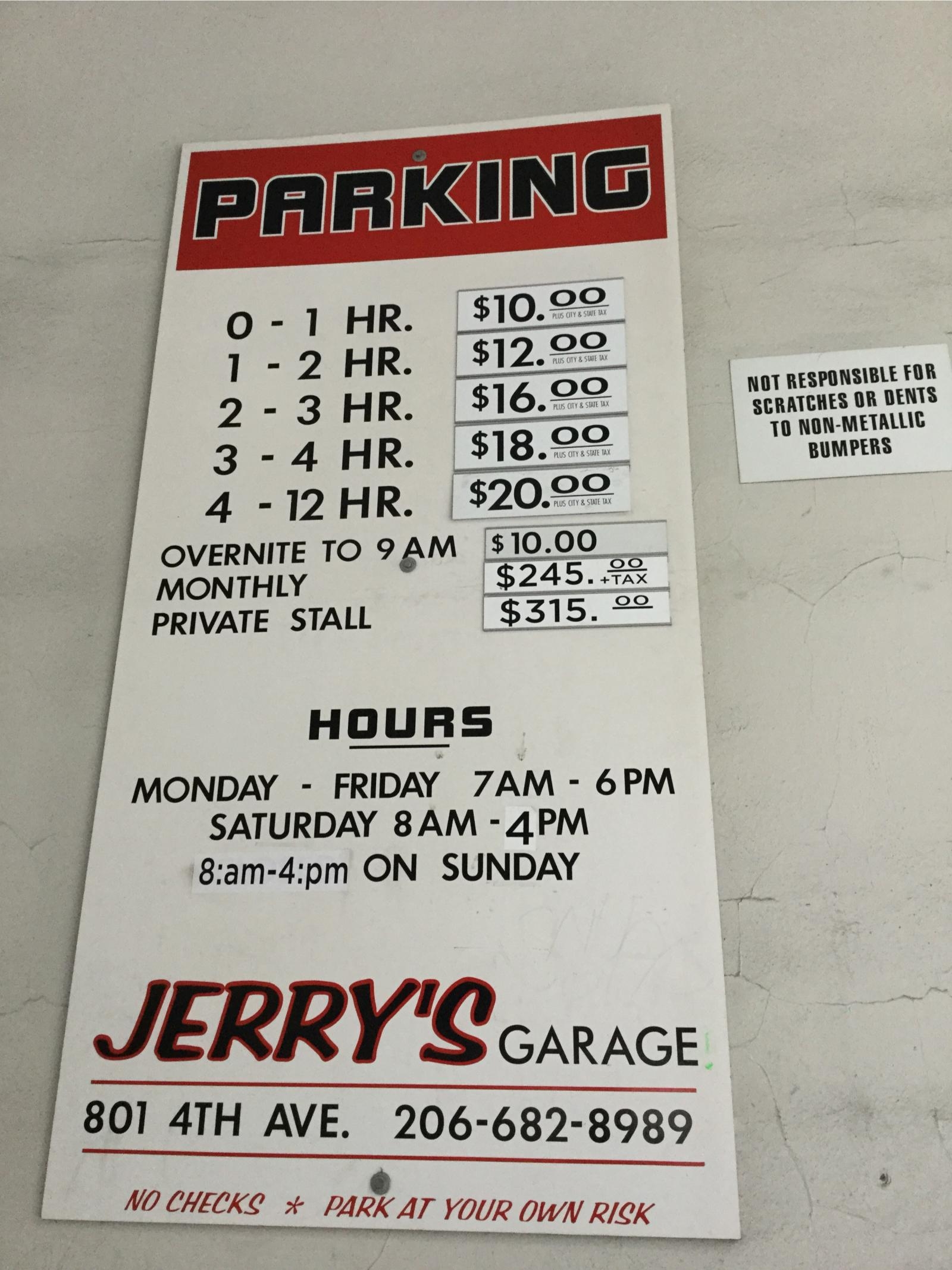 Jerry s Garage Parking in Seattle ParkMe