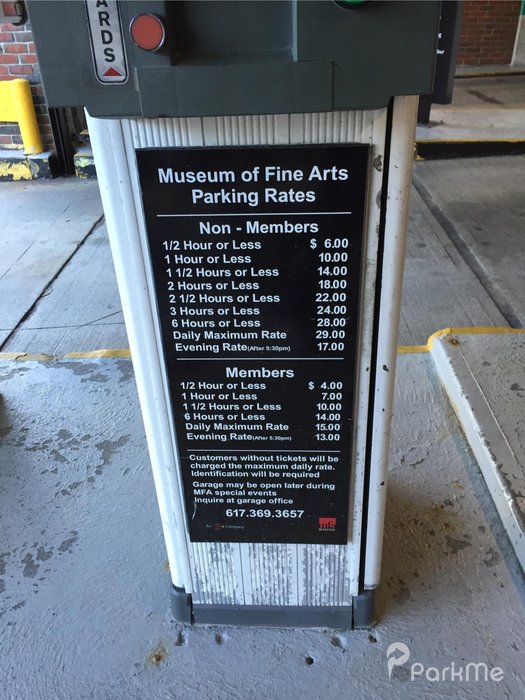 Museum Of Fine Arts Boston Parking Garage