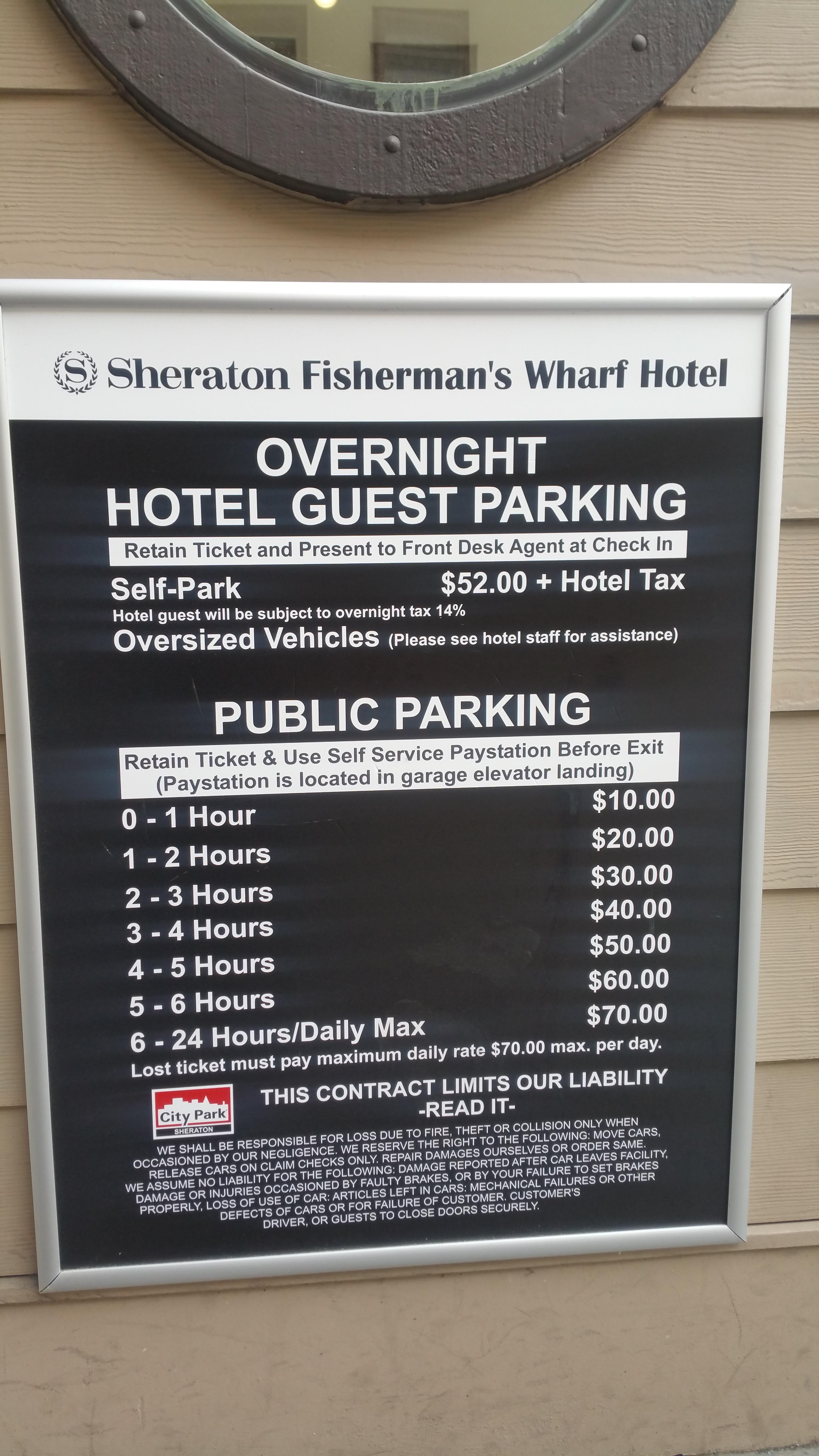 Sheraton Fisherman's Wharf Hotel Parking in San Francisco ParkMe