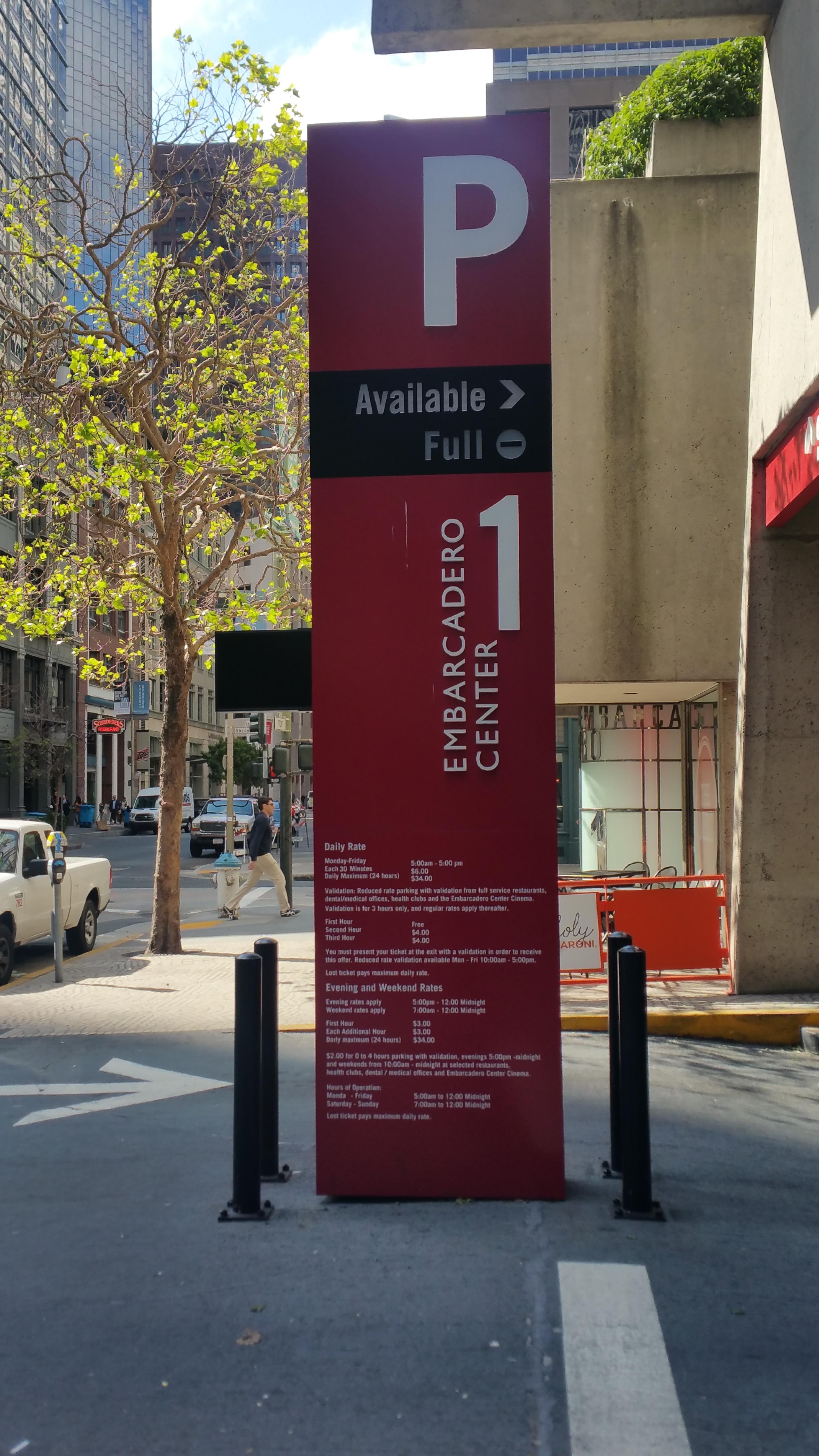 1 Embarcadero Center Lot 74 Parking In San Francisco Parkme