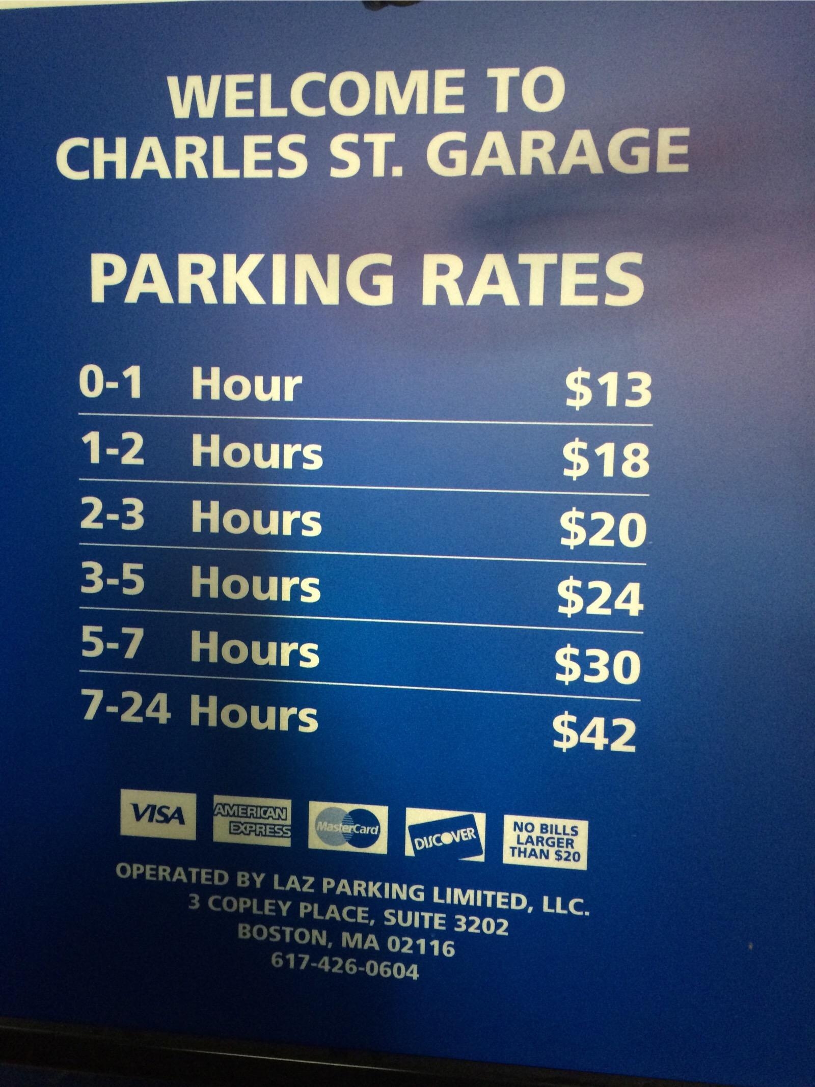 Charles Street Garage Parking in Boston ParkMe