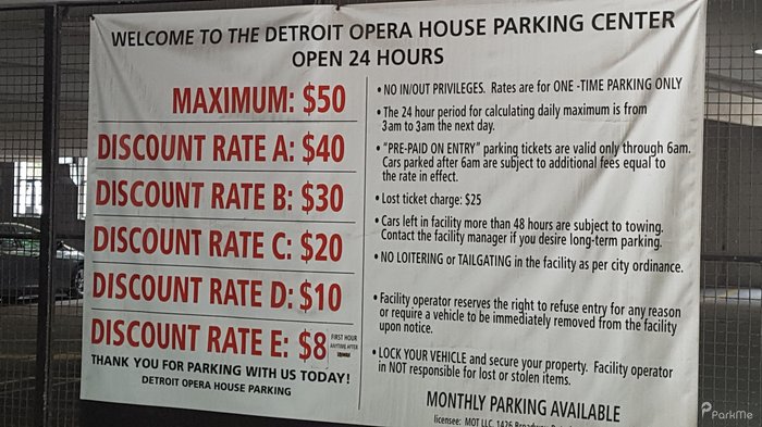 parking at detroit opera house