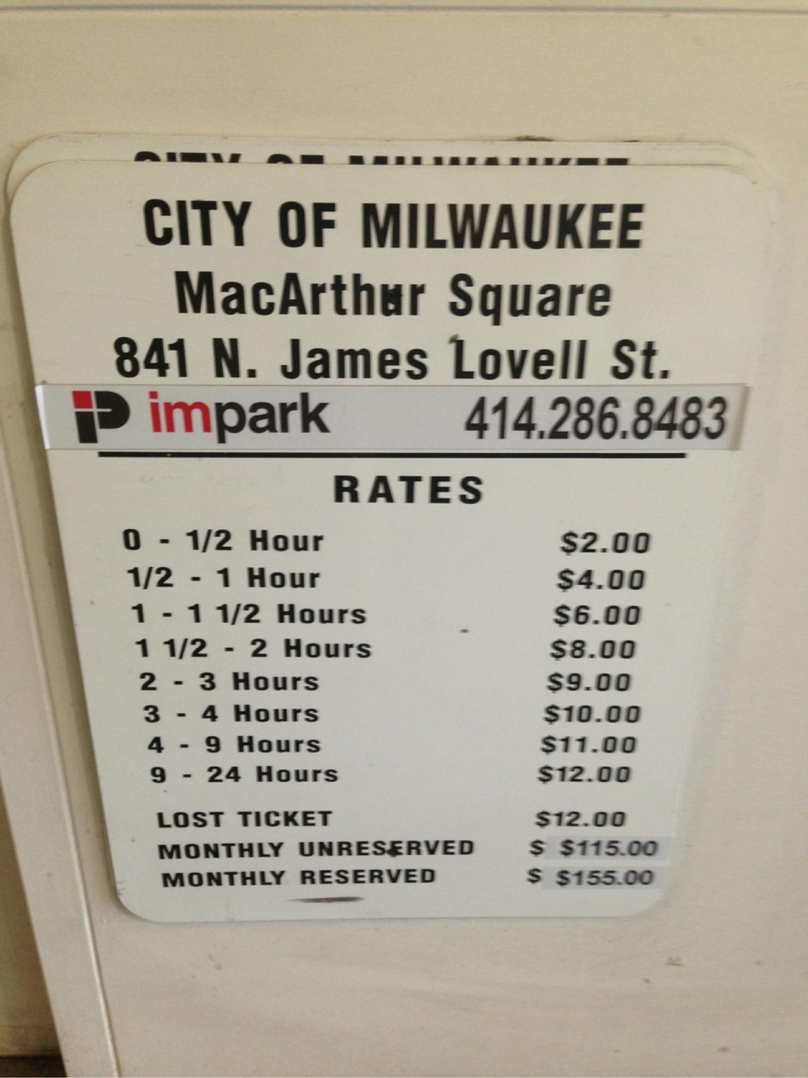 MacArthur Square Parking in Milwaukee ParkMe