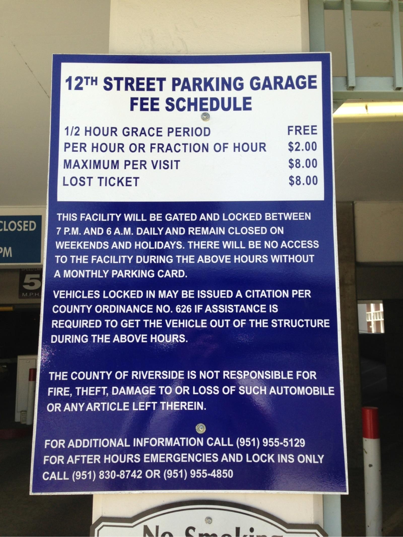 Parking Garages and Fees Information